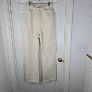 Weworewhat Cream Raw Edge Women's Jeans 28